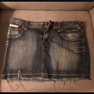 Ben Sherman Frayed Denim Miniskirt